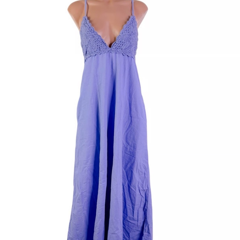 NWT Free People Lovey crochet maxi dress